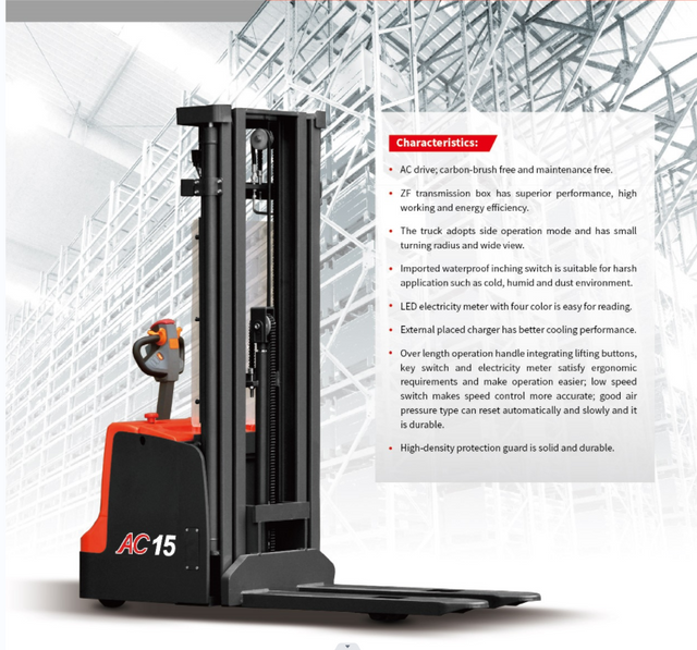 15J-ZSM 1.5tons Electric Pallet Stacker