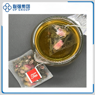 PLA Soilon filter for pyramid tea bag with tea powder, flower tea